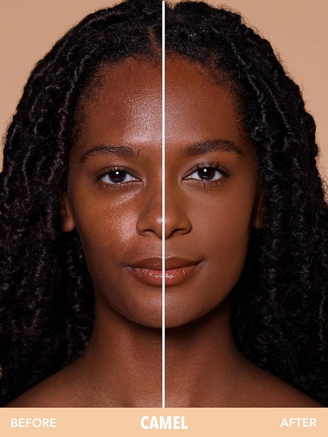 SHEGLAM SKin-Focus Full Coverage Powder Foundation Oil-Control Lightweight Face Pressed Powder Makeup-Camel