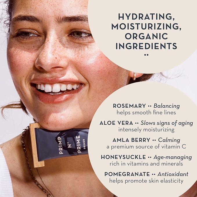 Glowing Skin Makeup Primer and Moisturizer - Vegan Hydrating Primer Face Makeup Pore Minimizer and Tinted Moisturizer for Face Care with Organic Base - Premium Face Primer for Makeup (Rose Gold)