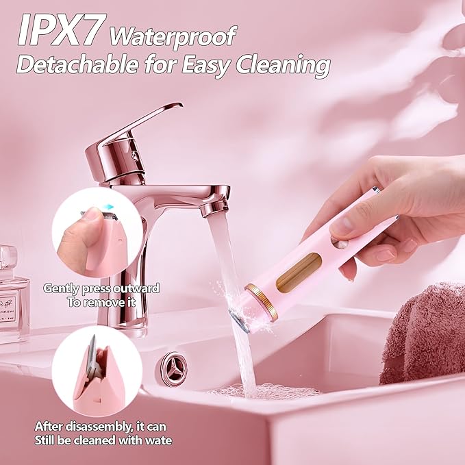 2025 Upgraded Dermave Bikini Shaver - 2 in 1 Bikini Trimmer for Women with LCD Display, Dual Head Cordless Electric Shaver, IPX7 Waterproof Wet/Dry Body Hair Trimmer for Face, Body & Intimate Areas