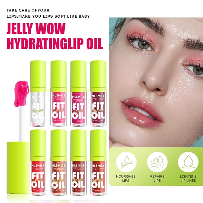 4 Colors Fat Oil Lip Gloss, Lip Oil Lip Glaze Hydrating Lip Glow Oil Big Brush Head Moisturizing Lip Gloss, Shiny Transparent Tinted Plumping Lip Oil Long Lasting Nourishing Non-sticky (03#)