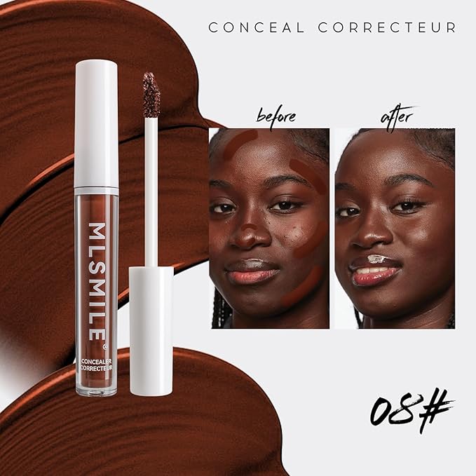 Color Liquid Conceal Contour Foundation, Waterproof 8 Colors Tone, 08