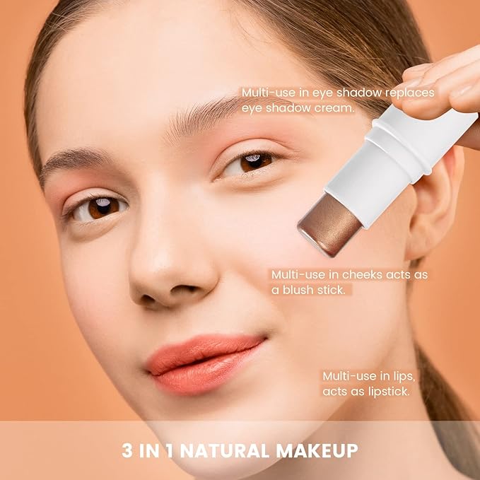 Cream Blush Stick for Cheek and Lip Tint, Skin(#3 Brighten)