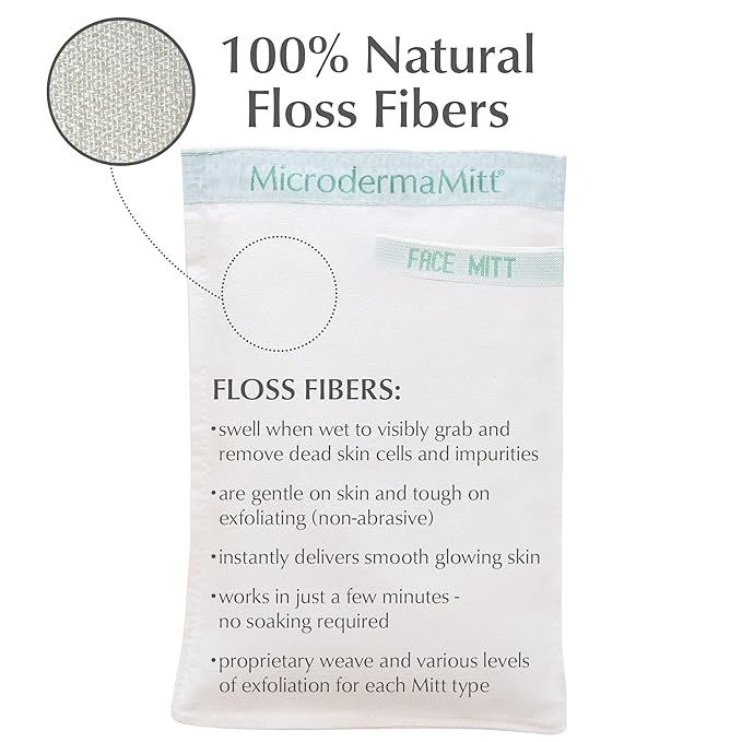 MicrodermaMitt Deep Exfoliating Mitt Scrub for Face, Lips & Neck - Dead Skin & Blackheads Remover - Gentle Facial Scrubber - Exfoliator Glove for Shower - Women Skin Care