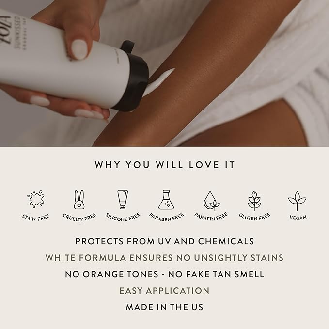 LALOLA Sunkissed Hydrating Self Tanning Lotion, Gluten Free, Vegan + Cruelty Free Self Tanner, Luxurious Sunless Tanner with Antioxidants, natural, organic, non toxic, Best