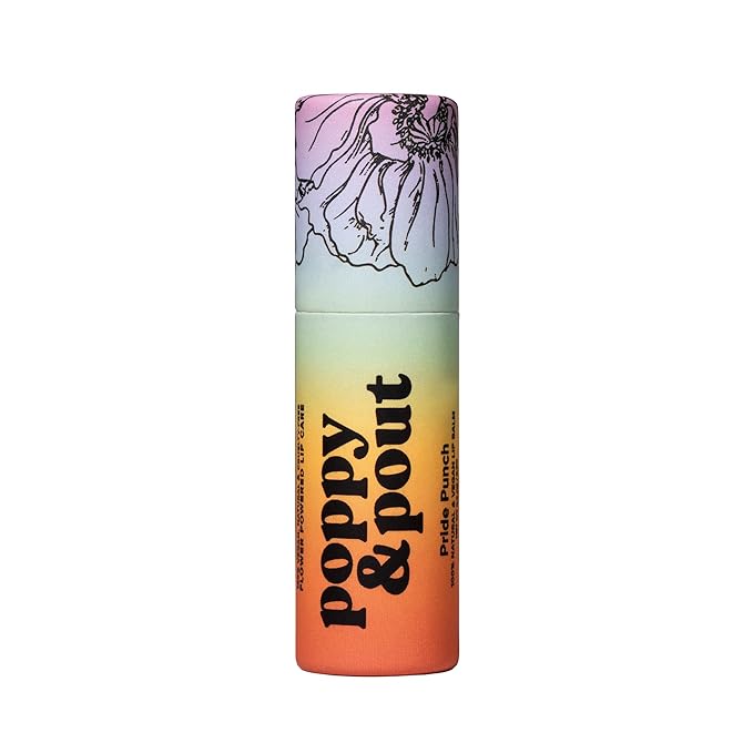 Poppy & Pout Pride Punch Jumbo Lip Balm | All Natural Lip Balms & Moisturizers | Hydrates with Beeswax, Vitamin E, Organic Coconut Oil | Cruelty-Free | Lip Balm in Recyclable Cardboard Tube