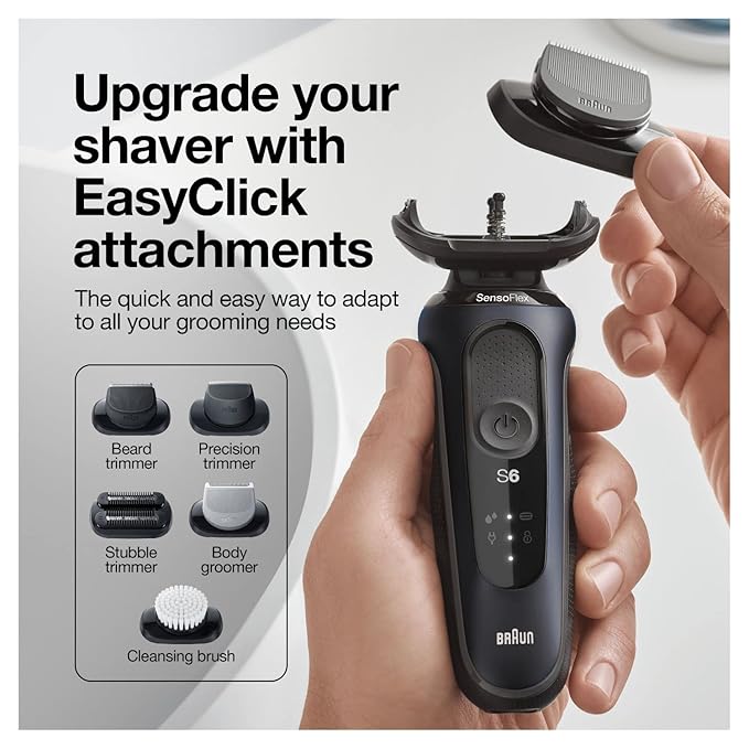 Braun Series 6 6075cc Electric Shaver with SmartCare Center and Precision Trimmer, Wet & Dry, Rechargeable, Cordless Foil Shaver, Black