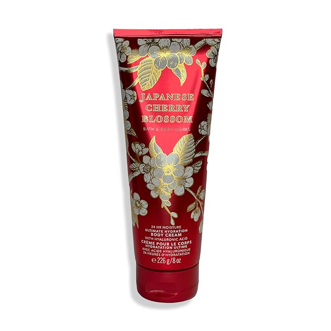 Bath and Body Works Japanese Cherry Blossom Body Cream Ultimate Hydration Gift Set For Women 2 Pack 8 Oz. (Japanese Cherry Blossom)