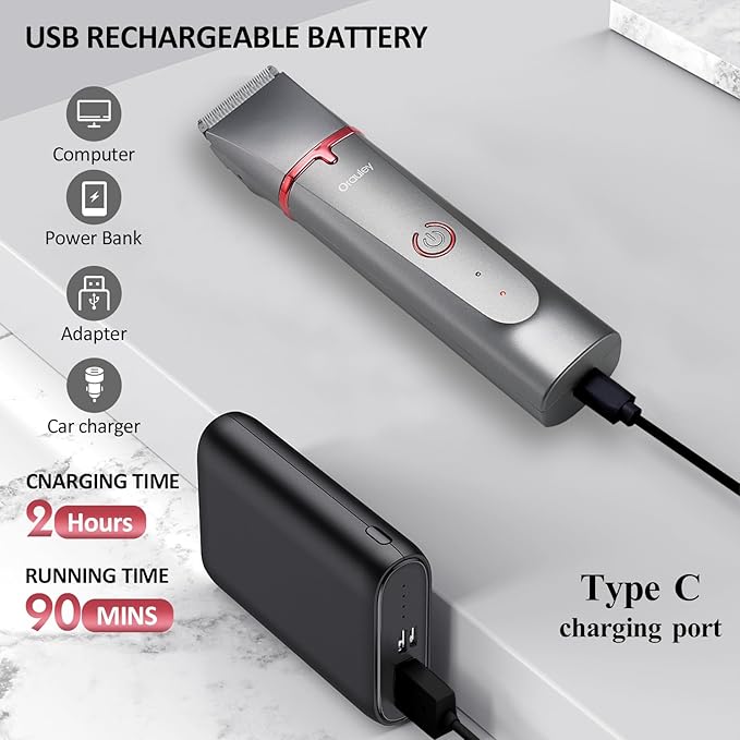 Electric Razors for Women, 3-in-1 Electric Lady Clipper Pubic Hair Trimmer-Painless Hair Removal Groomer Kit Rechargable Bikini Trimmer for Women with 3 Trimmer Heads, IPX7 Waterproof