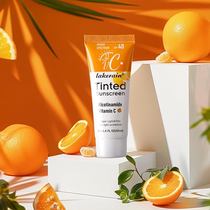 Tinted Sunscreen for Face with SPF 40 - UV Protection - Moisturizer & Lightweight Facial Sunscreen with Vitamin C and Vitamin E, for All Skin Type (40ml)