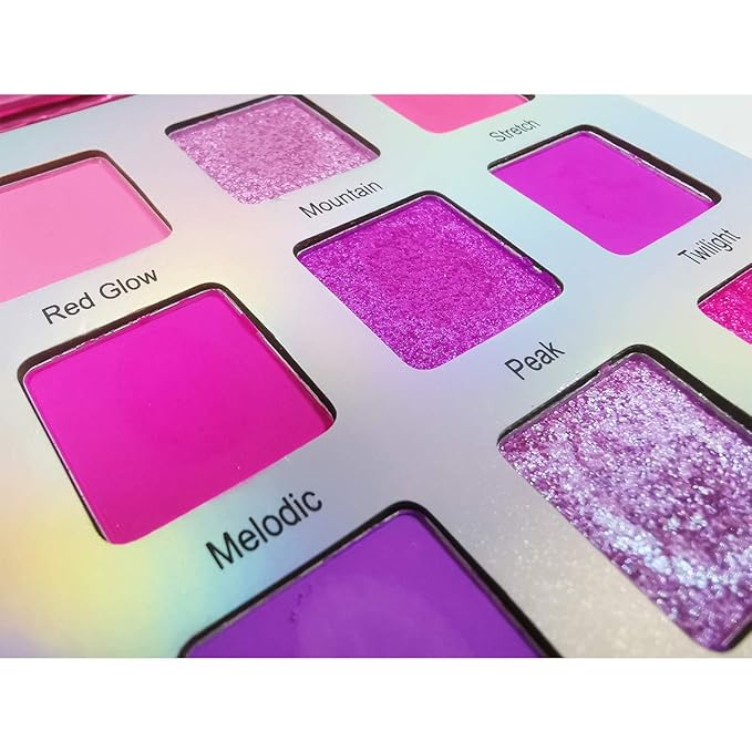 Highly Pigmented Eyeshadow Palette, 9 Color Bright Eye Makeup Palette Colorful Matte Eye Shadow Palettes Long Lasting Waterproof Cruelty-free, Rainbow (Pink)
