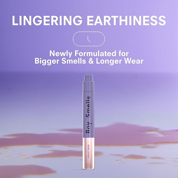 Boy Smells Violet Ends Eau de Parfum Travel Spray – Violet, Rhubarb, Black Tea and Incense Scent – Earthy Powdery Floral Perfume – Body Fragrance – Mini Perfume Spray Bottle – 10ml