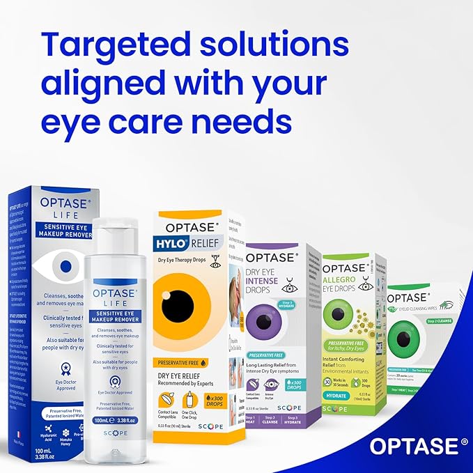 Optase Life Sensitive Eye Makeup Remover – Gentle & Effective for All Skin Types - Breakthrough Innovation vs Traditional Micellar Water - 100ml