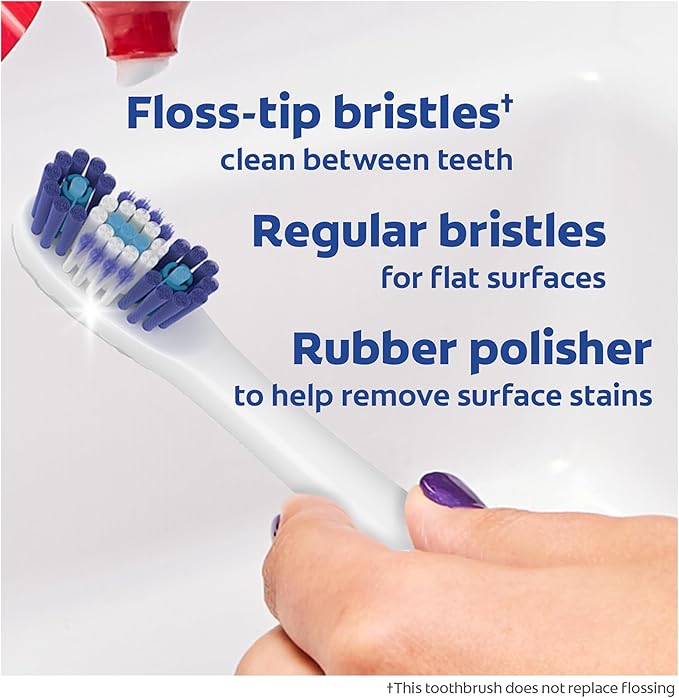 Colgate 360 Floss Tip Sonic Powered Battery Toothbrush, 2 Pack with Floss Tip Refill Heads