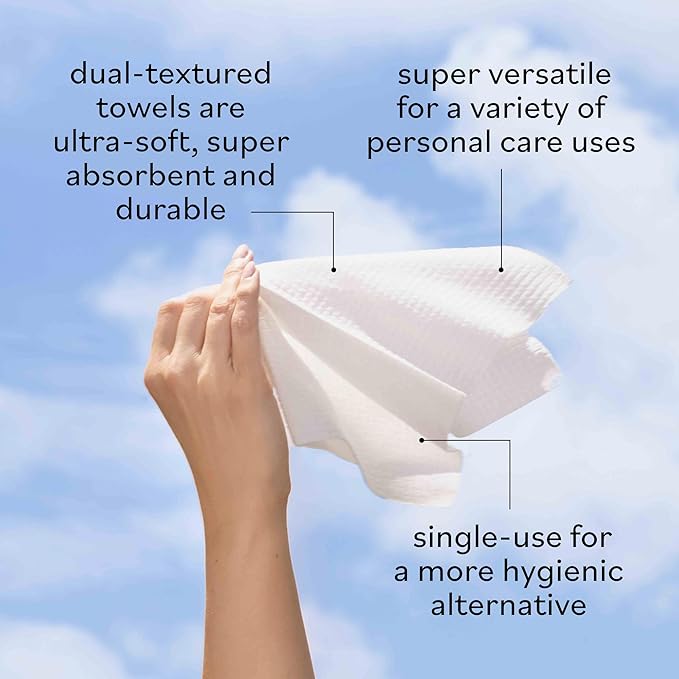 Sky Organics - Gentle Clean Face Towels (2-Pack) - 100 XL Single-Use Face Wipes - Ultra Soft & Dual Textured - Disposable Towel - Makeup Remover Wipes - Cruelty Free - Skin Care Tools - Self Care