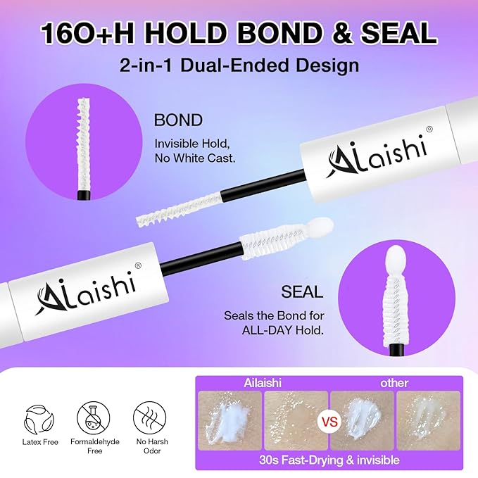 False Eyelashes Kit With Bond, Seal and Tweezer, 7 Pairs Fluffy Natural Look Fake Cat Eye Lashes Strips Thin Band Extensions Waterproof Easy Eyelashes for Beginners DF64