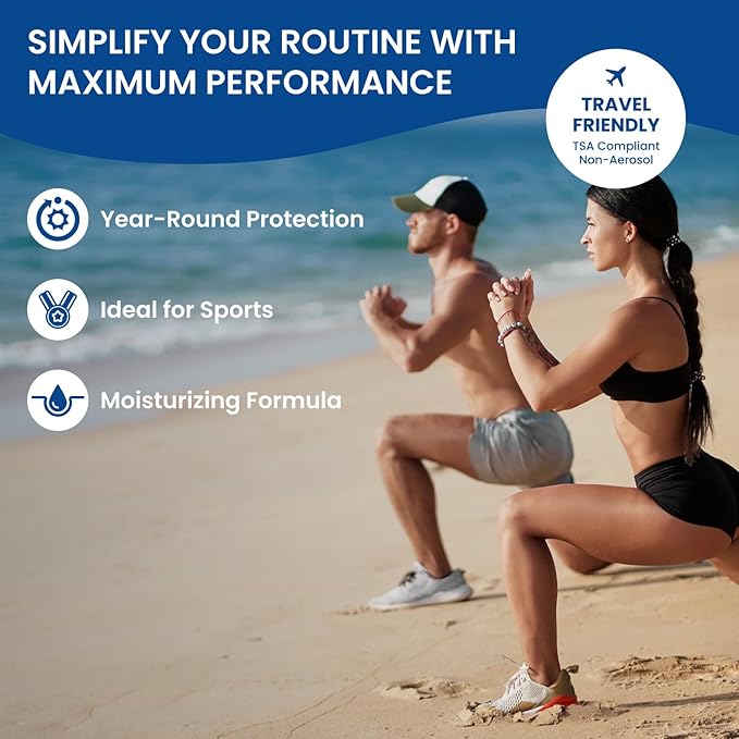 BU SPF 50 Fragrance Free Kids Sunscreen Spray for Face and Body, TSA Travel Size Sunscreen, Clear Non Aeorsol Spray, Non Greasy, Water Resistant and Oil Free, 1 oz (4-pack)