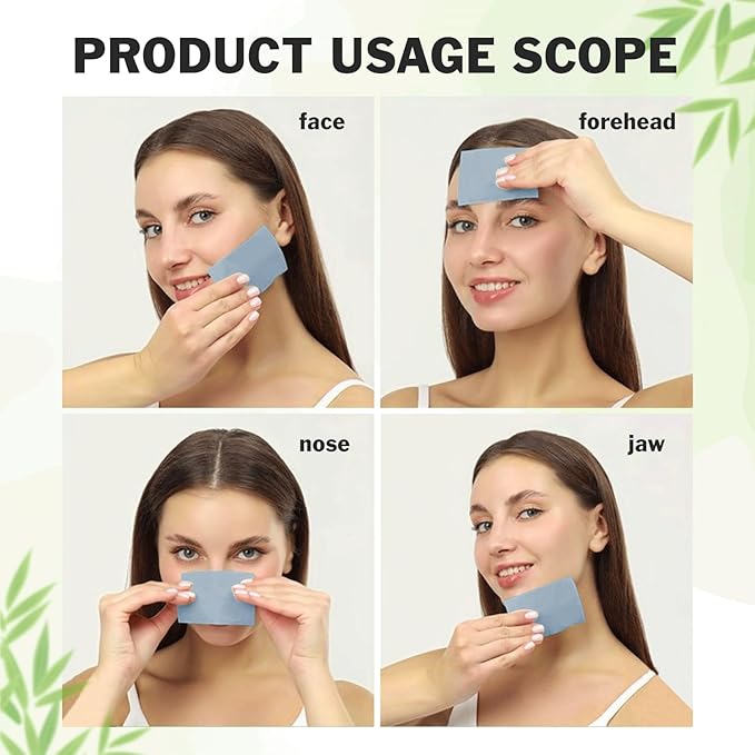 Natural Bamboo Charcoal Oil Absorbing Tissues - 6pk/600