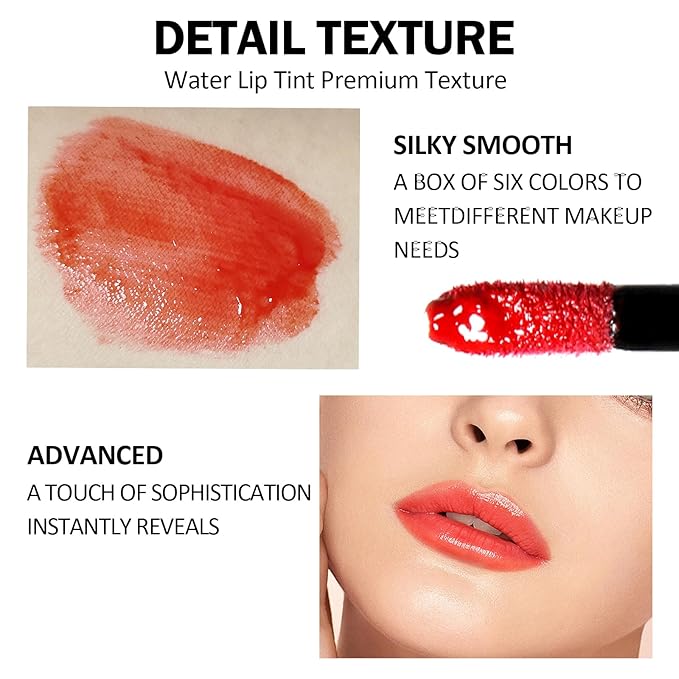 DAGEDA 6Pcs Wine Lip Tint, Lip Tint Stain Lip