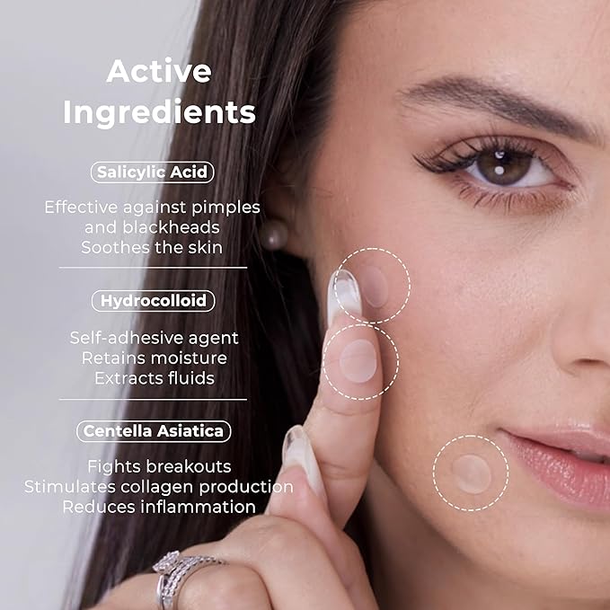 OMMA Korean Pimple Patches for Face with Hydrocolloid Patch, Invisible Blemish Pimple Stickers Acne Dots - Salicylic Acid Whiteheads Fast Acne Spot Treatment - 10 mm Zit Patches (72 Count)