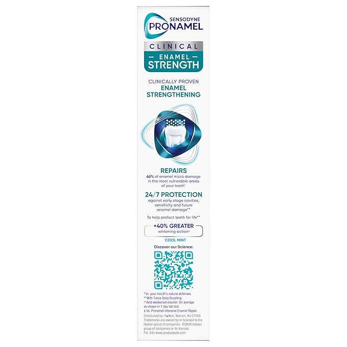 Sensodyne Pronamel Clinical Enamel Strength Toothpaste, Whitening Action, 3.4 oz (3 Pack)