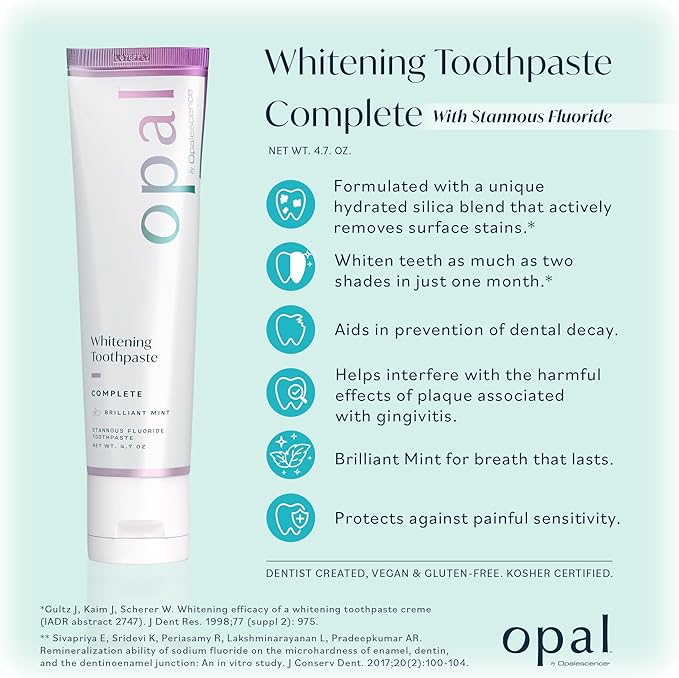 Opalescence Complete Stannous Fluoride for Prevention of Dental Decay, Sensivity, Gengivites & Whitening - (Pack of 6) Mint - 4.7 Ounce 5823-6