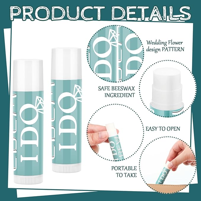 24 Pcs Bachelorette Lip Balm I Do Crew Wedding Party Gifts Bachelorette Lip Balm Gift Wedding Favors for Bachelorette Wedding Party Guest Supplies (Green)