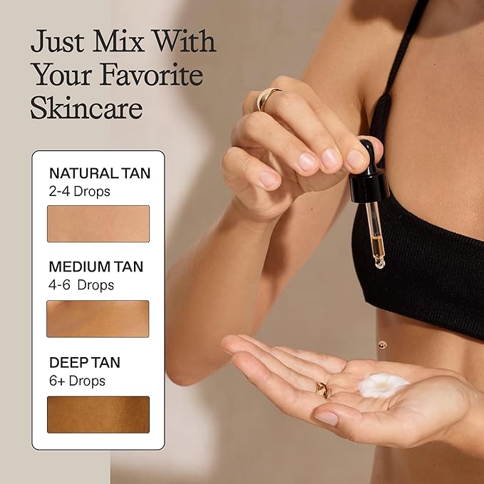 Sun Blush Glowing Self Tanning Drops Australian Made 1.0 fl.oz | Sun-Kissed, Natural Face & Body Gradual Self Tanner with Peptides | Fragrance Free| Everyday Humans