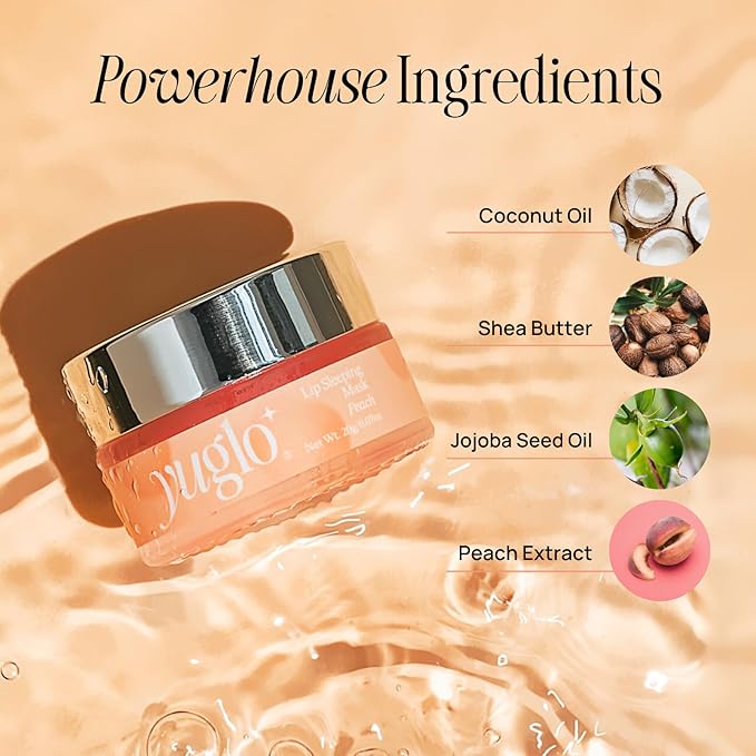 Moisture & Collagen Booster Lip Sleeping Mask - Treatment to Restore, Hydrate & Plump Dry Chapped Lips - Peach