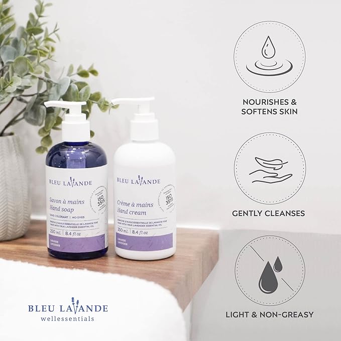 Bleu Lavande - Soothing Hand Care Aromatherapy Set – Lavender Hand Soap & Lavender Hand Creams – Infused with Premium and 100% Pure Lavender Essential Oil - Natural & Vegan Lavender Products