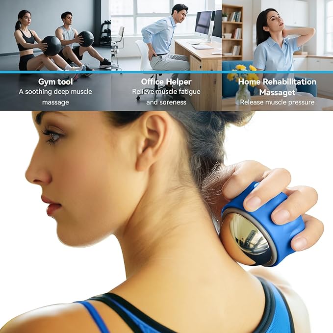 iECO Massage Ice Roller Ball - Stainless Steel Cold & Heat Therapy Massage Tool for Deep Tissue, Sore Muscle, Trigger Point, Muscle Knots Full Body Relax