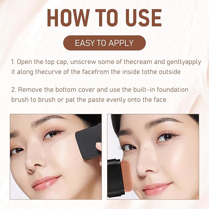 2PCS Long-Lasting Concealer Foundation Stick, Creamy Full Coverage, Hydrating Olive & Camellia Formula for Dark Circles (01 ivory)