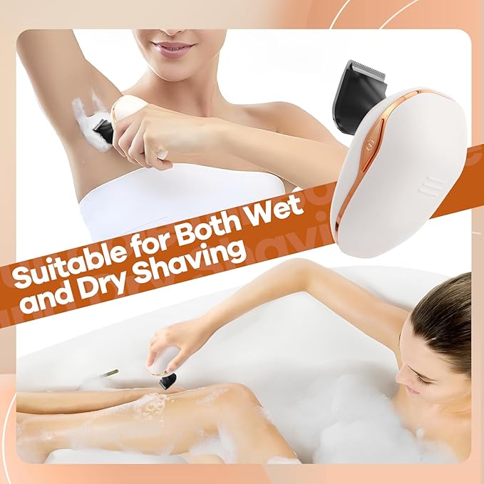 Electric Razor for Women, 7D Facial Hair Removal, 5-in-1 Wet/Dry Bikini Trimmer, Electric Shaver for Women, Rechargeable Face Shaver for Arms Legs Armpit Pubic Area, Painless Womens Grooming Kit