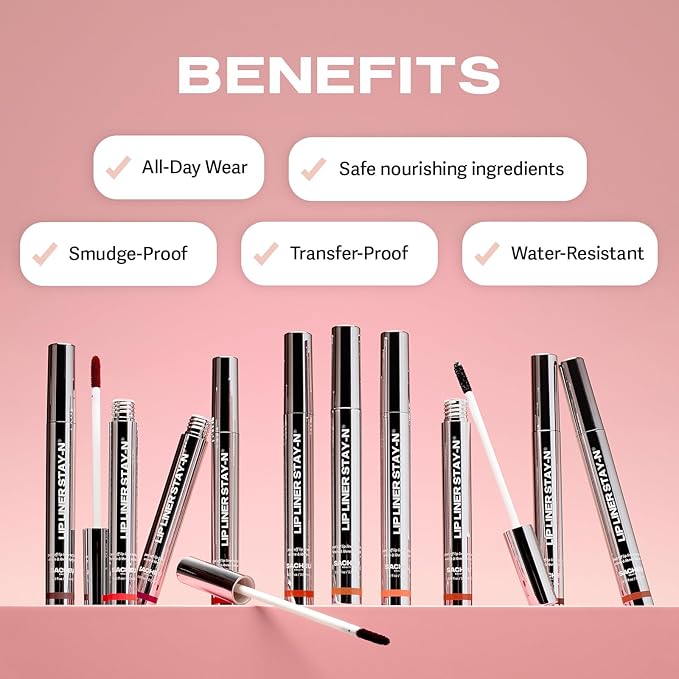 Sacheu Lip Liner STAY-N Peel Off Lip Stain — Long Lasting Matte Lip Tattoo Transfer Proof Lipstain Infused with Hyaluronic Acid & Vitamin E — Vegan & Cruelty-Free, getREDy (Red Rouge)