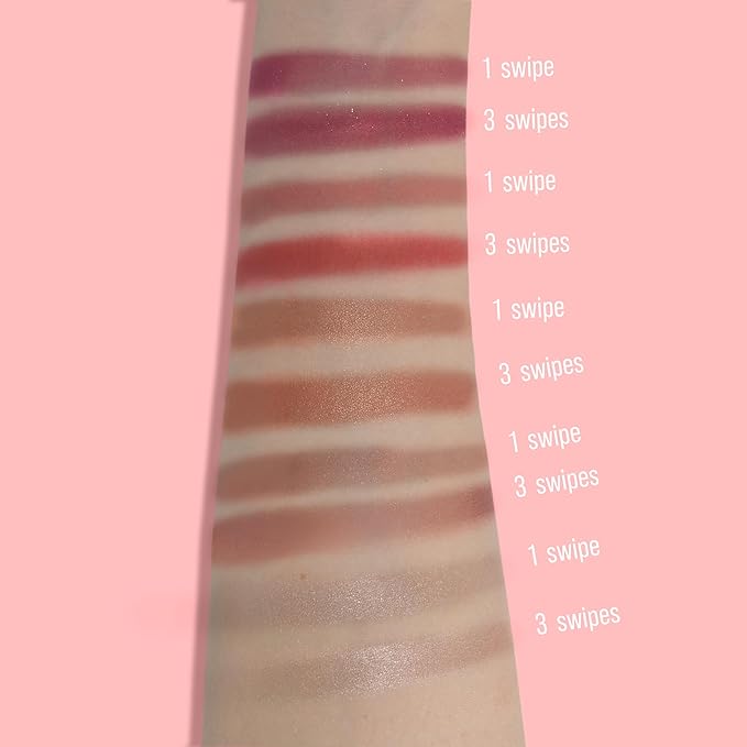 Blush Palette, Bronzer Matte Blush and Highlighter Palette, Cheek Blush Makeup, Bright Pink Blush Powder, Rose Magenta Peach Red, Talc Free