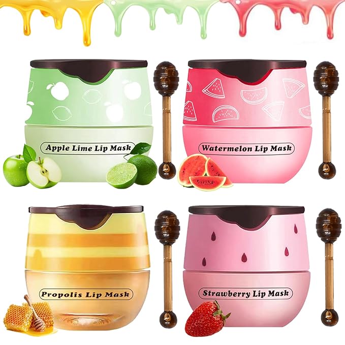 4PCS Lip Balm Honey Pot, Honey Sleeping