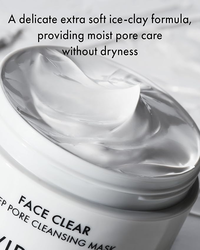 VIDIVICI Korean Deep Pore-Cleansing Clay Mask – Gently Exfoliates & Soothes Oily, Sensitive Skin – Mud Wash-Off Formula for Sebum Control, Cooling Hydration & Pore Tightening – 3.38oz