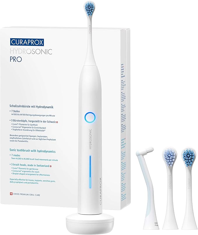 Curaprox Hydrosonic Pro Electric Toothbrush with Charger and Travel Case