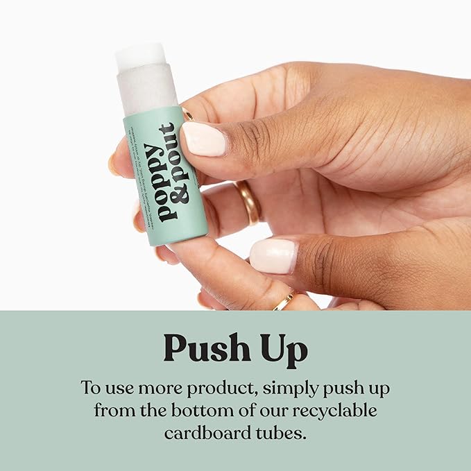 Jumbo Lip Balm Gift Set (5-Pack) | Poppy & Pout All Natural Lip Balms & Moisturizers | Hydrates with Beeswax, Vitamin E, Organic Coconut Oil | Cruelty-Free | Lip Balm in Recyclable Cardboard Tube