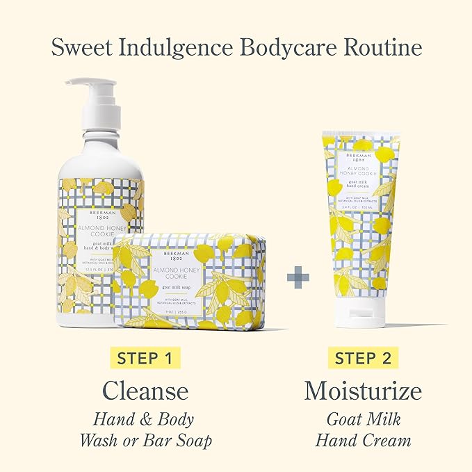 Beekman 1802 Almond Honey Cookie Goat Milk Body Lotion - Scented - 12.5 oz - Hydrating & Deeply Moisturizing - With Shea Butter & Jojoba Seed Oil - Good for Sensitive Skin - Cruelty Free