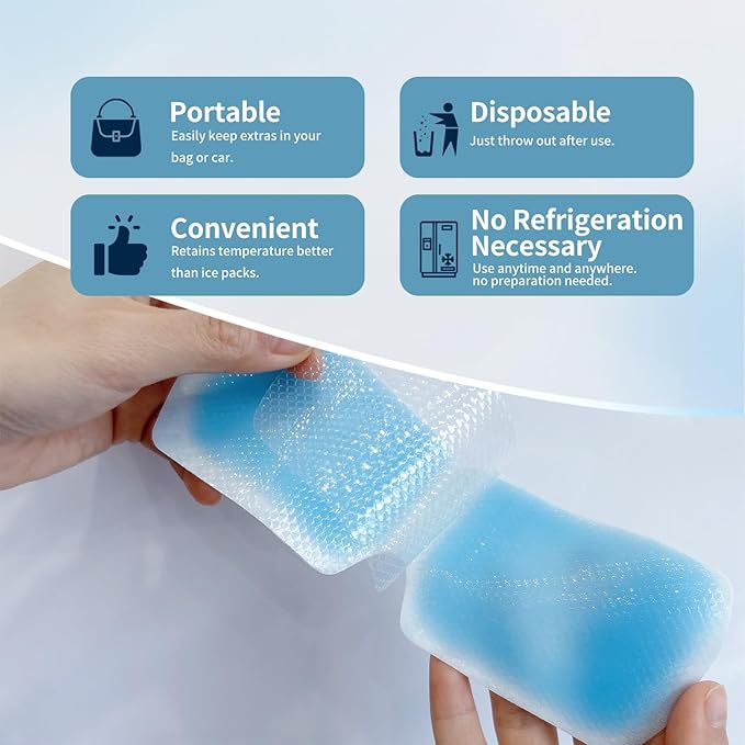 Disposable Instant Cooling Gel Eye Masks, Soothing Relief for Tired Eyes & Cooling Sensation, Eye Patches for Puffy Eyes,10 Packs