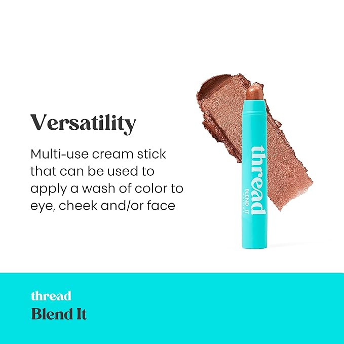 Thread Beauty Blend It Multi-Stick, Creamy, Buildable Color and Highlighter for Eyes, Cheeks, and Face, Loyal - Bronze Shimmer
