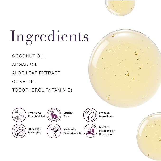 A LA MAISON de Provence Lavender Aloe Liquid Hand and Body Soap (Pack of 2) With Argan Oil, Olive Oil and Vitamin E, 16.9 fl oz Each