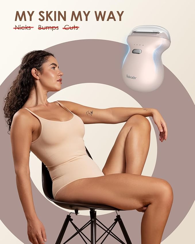 Mini Electric Shaver for Women, Travel Body Hair Trimmer Hair Removal Razor with LED Display, Waterproof Wet/Dry Use Type-C Charging, On-The-Go Skin