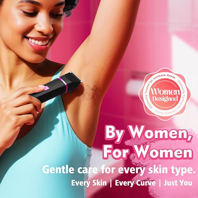 Bikini Trimmer for Women - Waterproof Wet & Dry Electric Foil Shaver for Private Area, Rechargeable Dock, Painless Smooth Shaving & Trimming of The Body, Face, Underarm, Legs, Tiktok Trend Items
