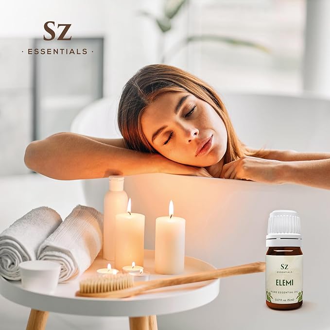 Elemi Essential Oil (Canarium Luzonicum) - 100% Pure and Undiluted - Fresh, Citrusy & Spicy Scent with Subtle Balsamic and Peppery Undertones - Therapeutic Grade & Vegan -0.17 oz (5ml)