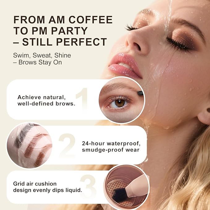 Eyebrow Pen with Hair-Like Strokes, Microblading Eyebrow Pen, Angled Brow Tint Brush for Eyebrows, Smudge Proof, Long Lasting, Easy to Color, Soft Black