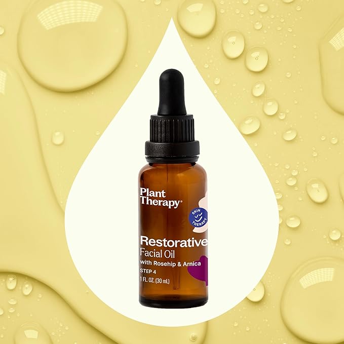Plant Therapy Restorative Facial Oil with Rosehip & Arnica 1 oz Natural Ingredients, Restore & Protect Skin, Antioxidants and Fatty Acids, Deeply Nourish Skin
