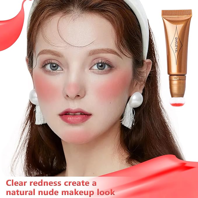 Blush Wand Liquid Cream Blush Stick with Cushion Red Blush)