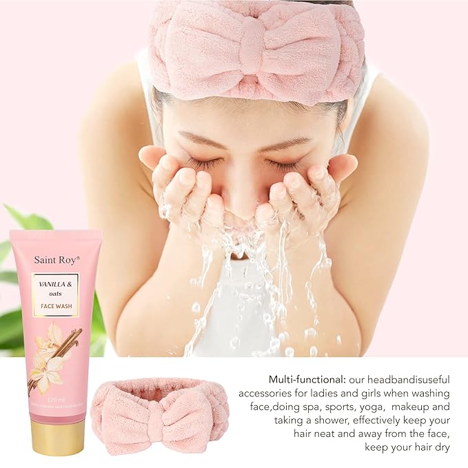 Bath and Body Gift Baskets for Women, 12 Pcs Vanilla Oat Spa Gifts for Women. Bath Gift Set Enriched Shea Butter. Home Spa with Shower Gel, Body Oil, Saint Roy Gifts for Mom