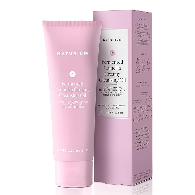 Naturium Camellia Creamy Cleansing Oil, Fermented Camellia Oil & Extract Plus Linoleic-Rich Oils, 3.5 oz